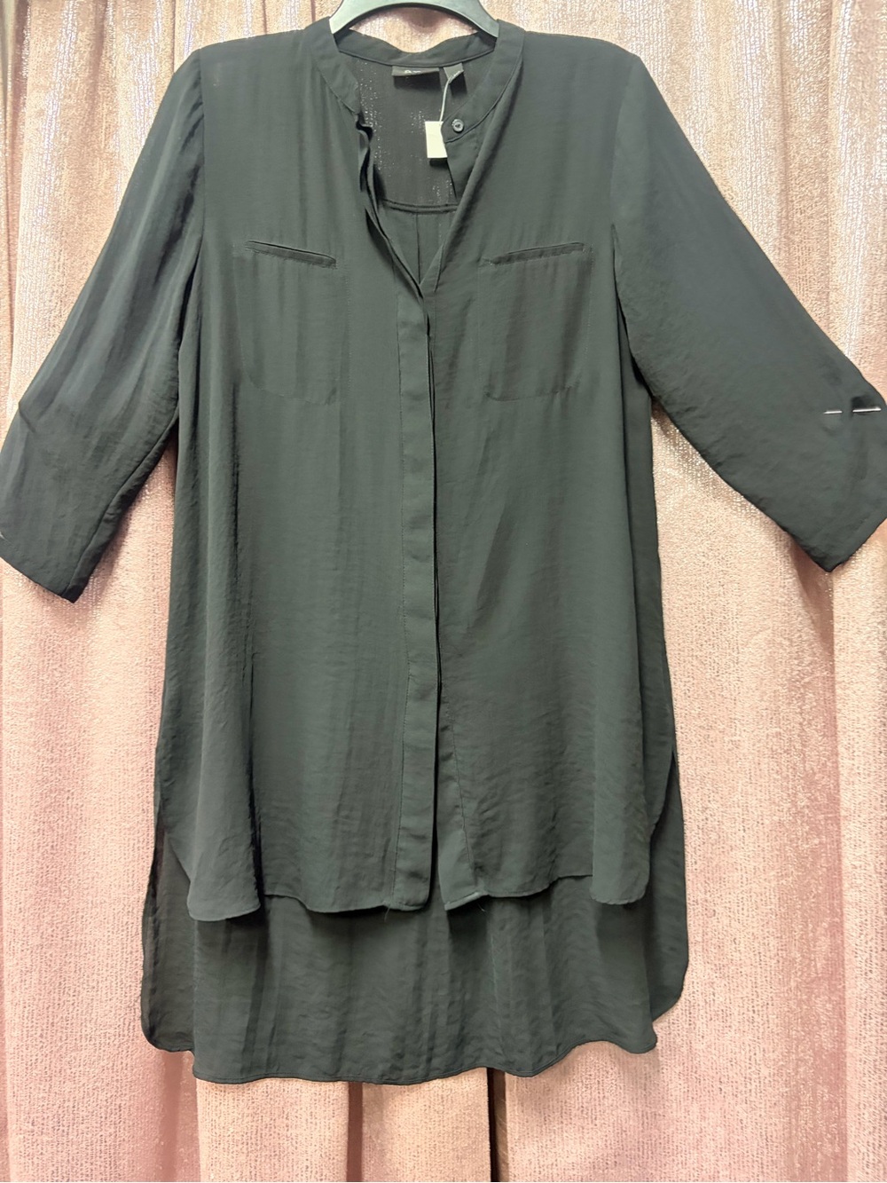 a.n.a Black Longline Tunic Blouse